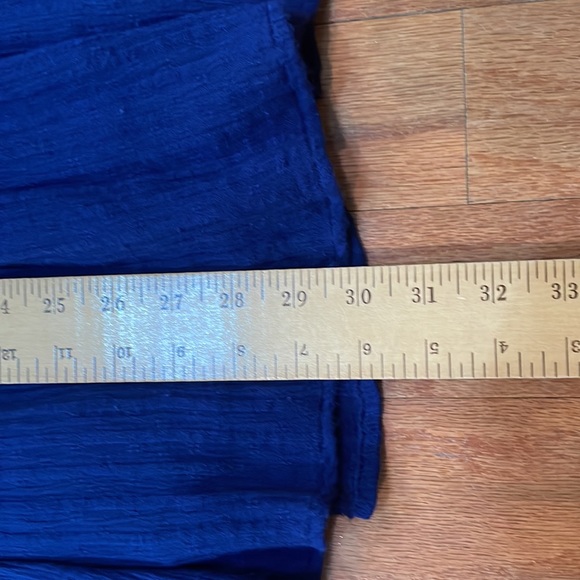 Free People Blue Gauze Ruffles size XS Bohemian Hippy Cut outs - Picture 11 of 12